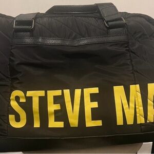 Steve Madden Black Duffel with Yellow Accents